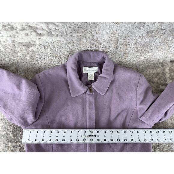 Casual Corner Sz 10 Wool Blend Casual Full Zip Jacket Purple Long Sleeve Outdoor - Picture 6 of 9